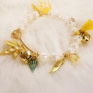 TEESAN MAKE A STATEMENT Japanese Handmade Gold Color Sparkling Vintage Bangle